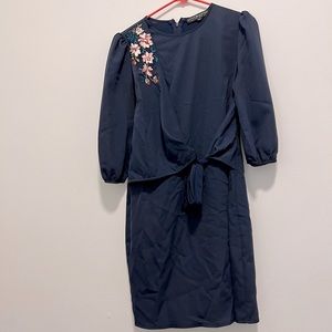 Navy blue floral dress